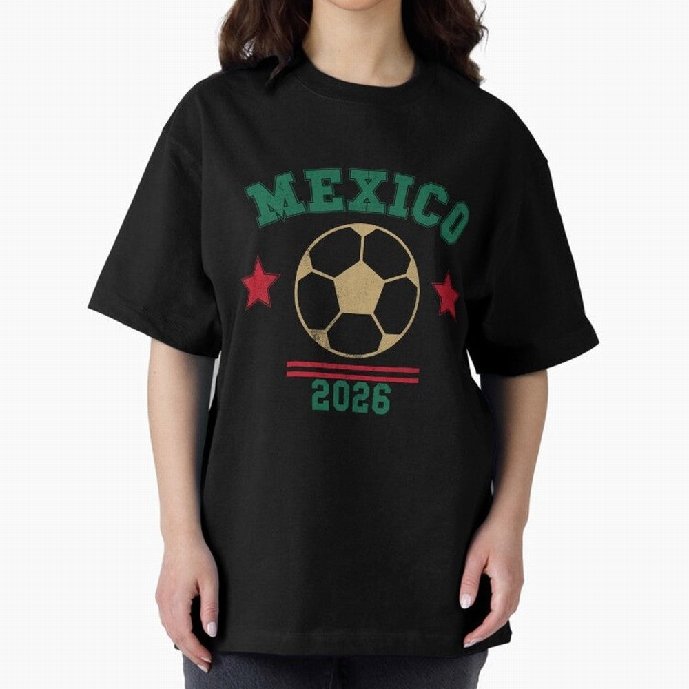 Mexico Soccer Fan 2026 Jersey Style Design Classic T-Shirt Cheer for Global Football Passion for FIFA World Cup 2026, Connected to Mbappe and Neymar, Brazil, Portugal and Argentina, Vintage Soccer Flavor, Modern Football Stars, National Flags and