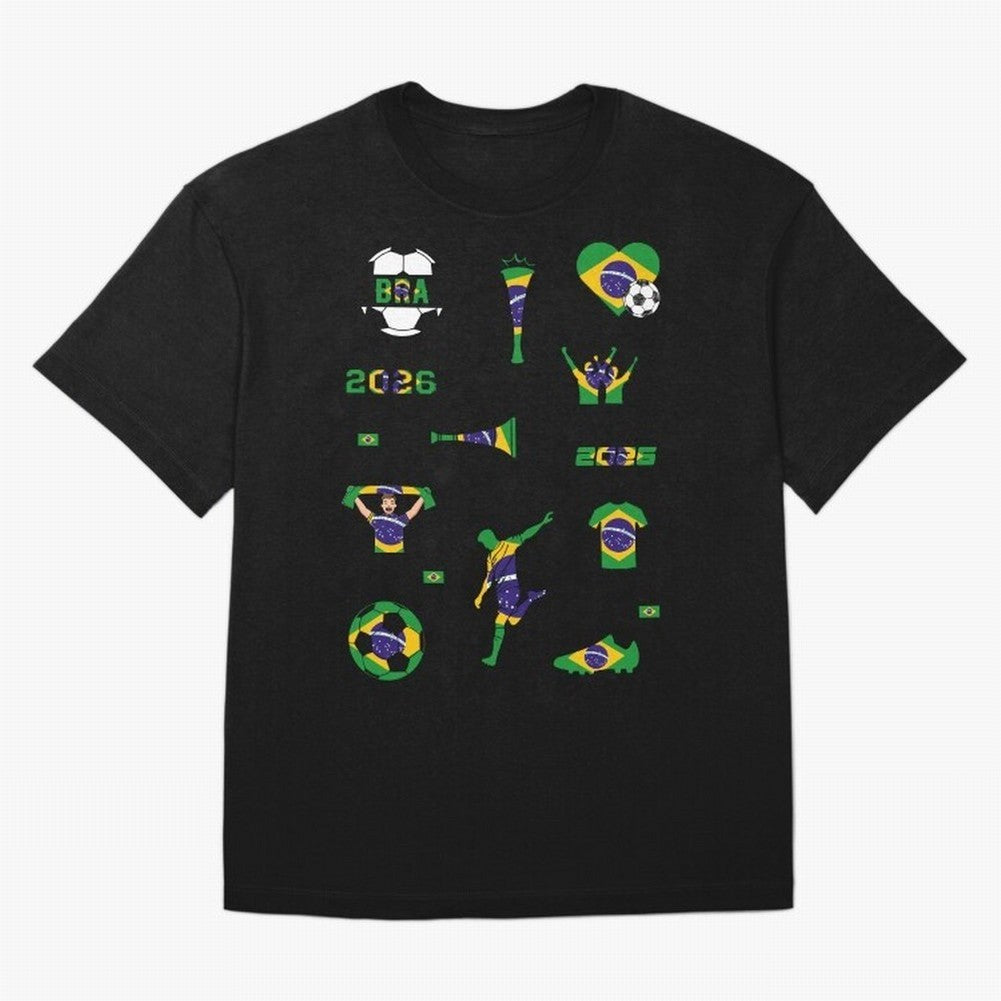 Brazil 2026 Soccer Collection Classic T-Shirt Follow the Road to Global Football Passion for FIFA World Cup 2026, with Haaland and Mbappe, England, France and Netherlands, Supporter Pride, Iconic Celebrations, Legendary Names and Global Match Day