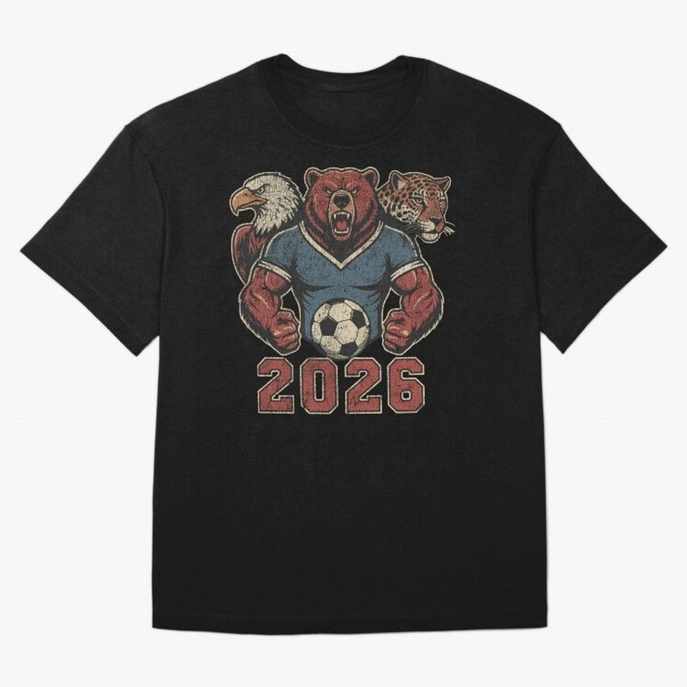 World Cup 2026 Host Mascots | USA Canada Mexico Soccer Classic T-Shirt Turn Every Weekend Toward Match Day Hype around FIFA World Cup 2026 Group Stage, Mbappe and Neymar, France and Portugal, Vintage Soccer Flavor, Modern Football Stars, National