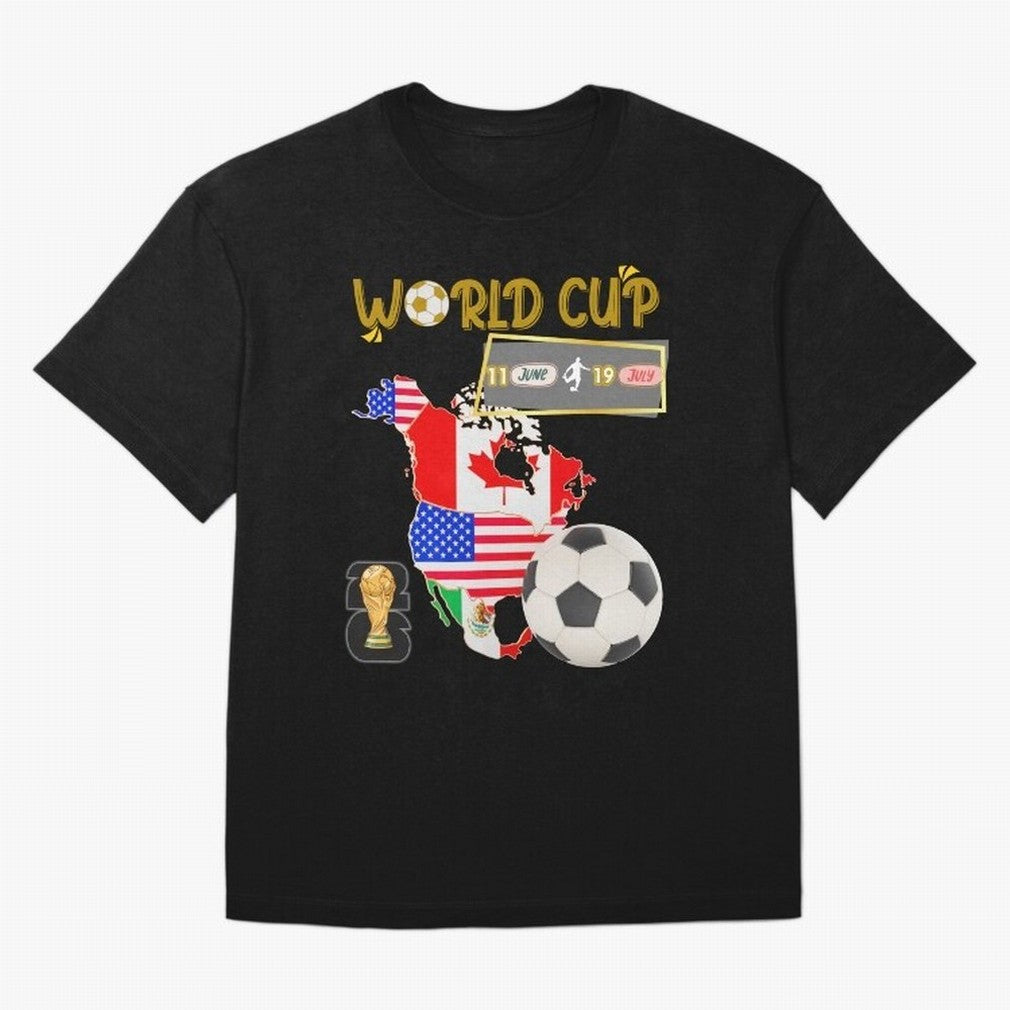 World Cup 2026 North America USA Canada Mexico Soccer Fan Classic T-Shirt Feel the Heartbeat of FIFA World Cup 2026 Group Stage Spirit, Capturing France and Portugal, Cristiano Ronaldo, Worldwide Fan Energy, Dramatic Goals, Stadium Lights and