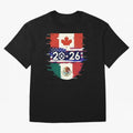 Glitched United 2026 - North America Emblem Cup Classic T-Shirt Follow the Final Road of FIFA World Cup 2026 USA Canada Mexico Spirit, Driven by Brazil, Portugal and Argentina, Cristiano Ronaldo, Stadium Memories, Football Loyalty, International