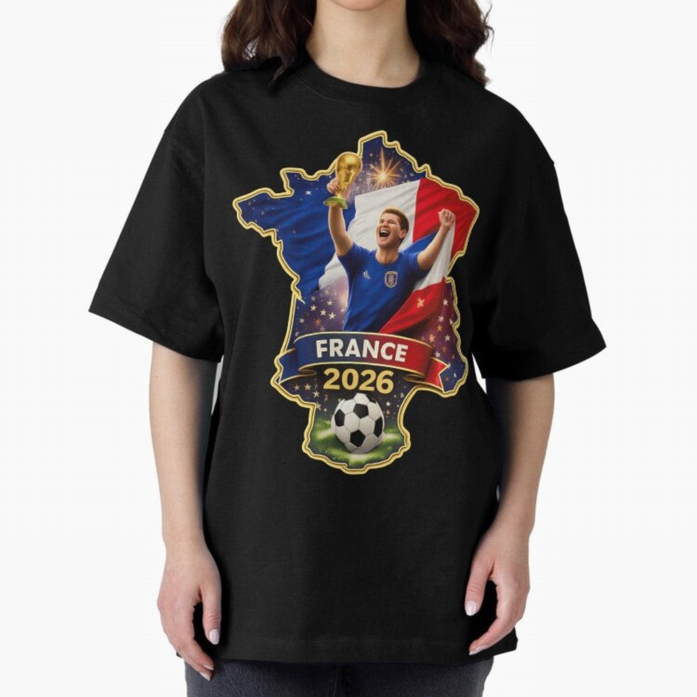 France Map Silhouette 2026 Football Victory Graphic Classic T-Shirt Bring World Football Passion into FIFA World Cup 2026 Group Stage for Fans of Messi, CR7 and Mbappe and Argentina, Bringing Soccer Culture, Superstar Moments, National Team Dreams
