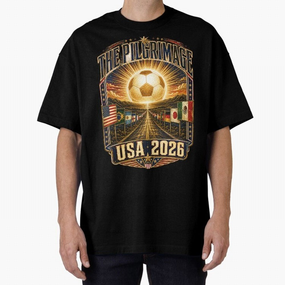The Pilgrimage World Cup 2026 Soccer T-Shirt Classic T-Shirt Celebrate Rivalries and Pride in Global Football Passion for FIFA World Cup 2026 USA Canada Mexico, Connected to Haaland, Germany, Football Festival Excitement, Trophy Ambitions, Country