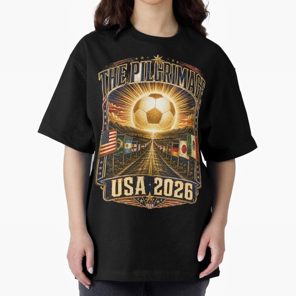 The Pilgrimage World Cup 2026 Soccer T-Shirt Classic T-Shirt Celebrate Rivalries and Pride in Global Football Passion for FIFA World Cup 2026 USA Canada Mexico, Connected to Haaland, Germany, Football Festival Excitement, Trophy Ambitions, Country