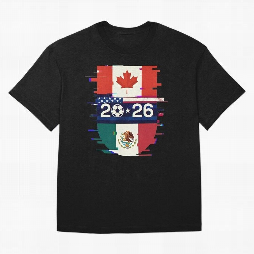 Glitched United 2026 - North America Emblem Cup Classic T-Shirt Bring a Champion Mindset to FIFA World Cup 2026 USA Canada Mexico Spirit, Inspired by Netherlands, Mbappe, Stadium Chants, National Pride, Trophy Dreams and Unforgettable Football