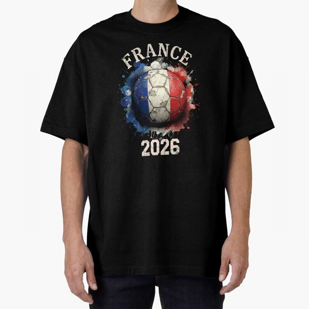 France 2026 Football Art | Vintage Tricolor Soccer Ball Splash Design Classic T-Shirt Bring Stadium Energy to Global Football Passion for FIFA World Cup 2026, Driven by Cristiano Ronaldo, Haaland and CR7, Argentina and Brazil, Football Festival