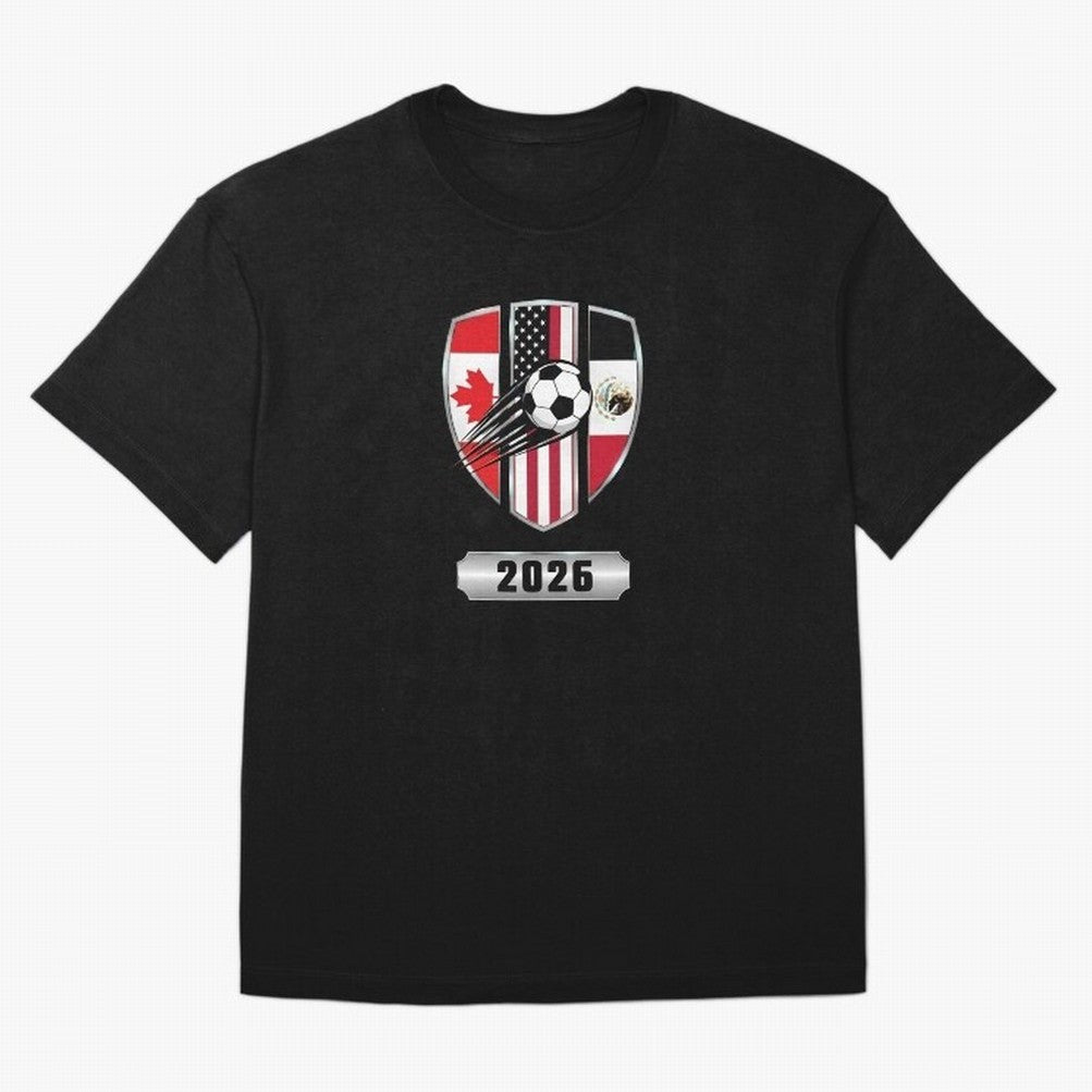 North United America Shield 2026 Cup T-Shirt_82794382 Classic T-Shirt Relive Legendary Nights from the FIFA World Cup 2026 Group Stage Journey through CR7 and Messi Highlights, Portugal Pride, Retro Football Energy, Iconic Rivalries, Trophy Chase