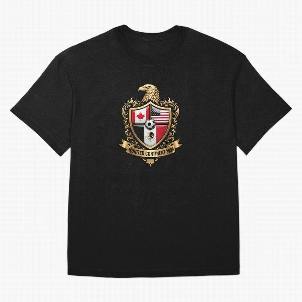 Golden Continental Eagle Soccer World Cup Crest 2026 T-Shirt_83050983 Classic T-Shirt Show Fan Pride Across Match Day Hype around FIFA World Cup 2026 Group Stage, Messi and Cristiano Ronaldo, Spain and Netherlands, Sports Nostalgia, International