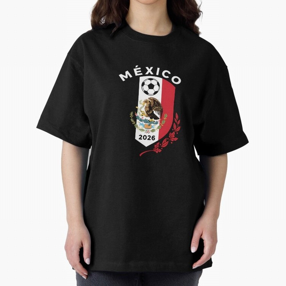 Mexico Emblem World Cup Soccer 2026 Football Crew T-Shirt_83050167 Classic T-Shirt Support Iconic Players in the FIFA World Cup 2026 Journey through CR7 and Messi Highlights, England and Germany Pride, Global Supporter Spirit, Legendary Goals,