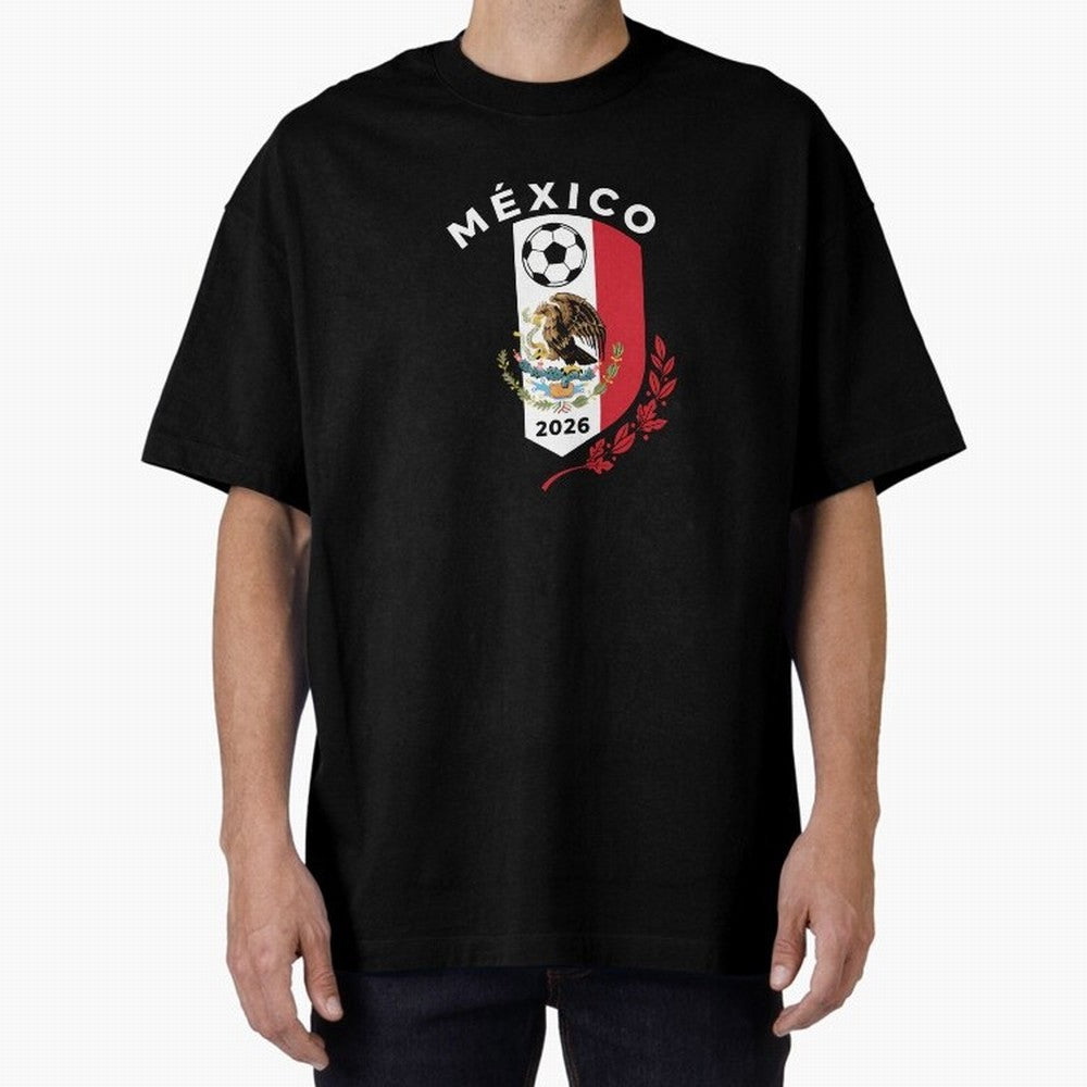 Mexico Emblem World Cup Soccer 2026 Football Crew T-Shirt_83050167 Classic T-Shirt Support Iconic Players in the FIFA World Cup 2026 Journey through CR7 and Messi Highlights, England and Germany Pride, Global Supporter Spirit, Legendary Goals,