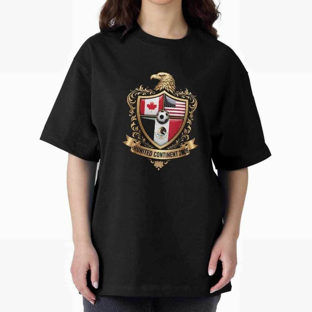 Golden Continental Eagle Soccer World Cup Crest 2026 T-Shirt_83050983 Classic T-Shirt Show Championship Spirit for Match Day Hype around FIFA World Cup 2026, Neymar, England and Germany, Global Supporter Spirit, Legendary Goals, National Colors and