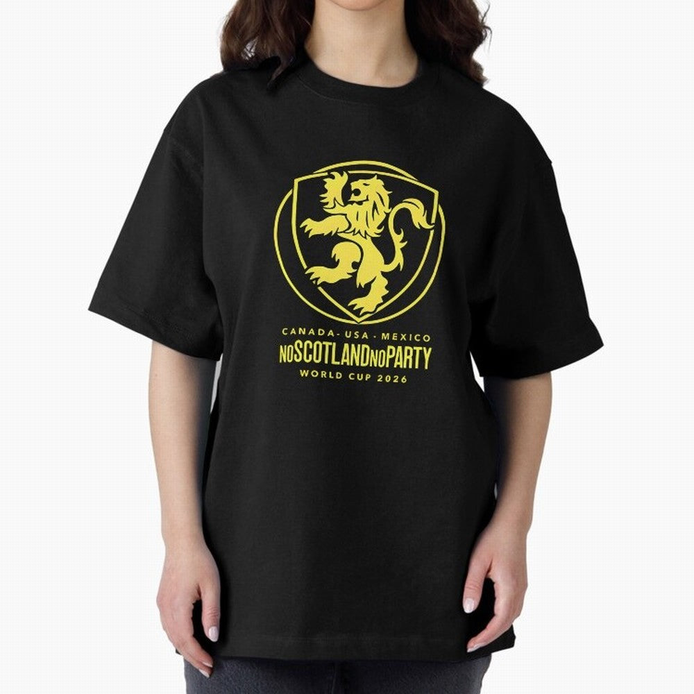 Scotland World Cup 2026 No Scotland No Party T-Shirt_83987455 Classic T-Shirt Turn Up for FIFA World Cup 2026 Group Stage Highlighting Messi and Cristiano Ronaldo, Brazil Energy, Sports Nostalgia, International Competition, Famous Players and