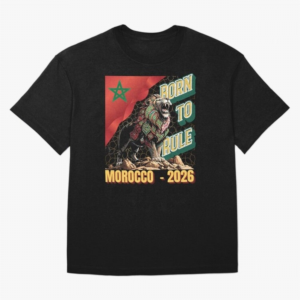 Morocco Football - Born to Rule Classic T-Shirt Remember Global Football Passion for FIFA World Cup 2026 Group Stage, Centered on Messi and Cristiano Ronaldo, Germany, Championship Spirit, Famous Goals, Roaring Crowds and International Football