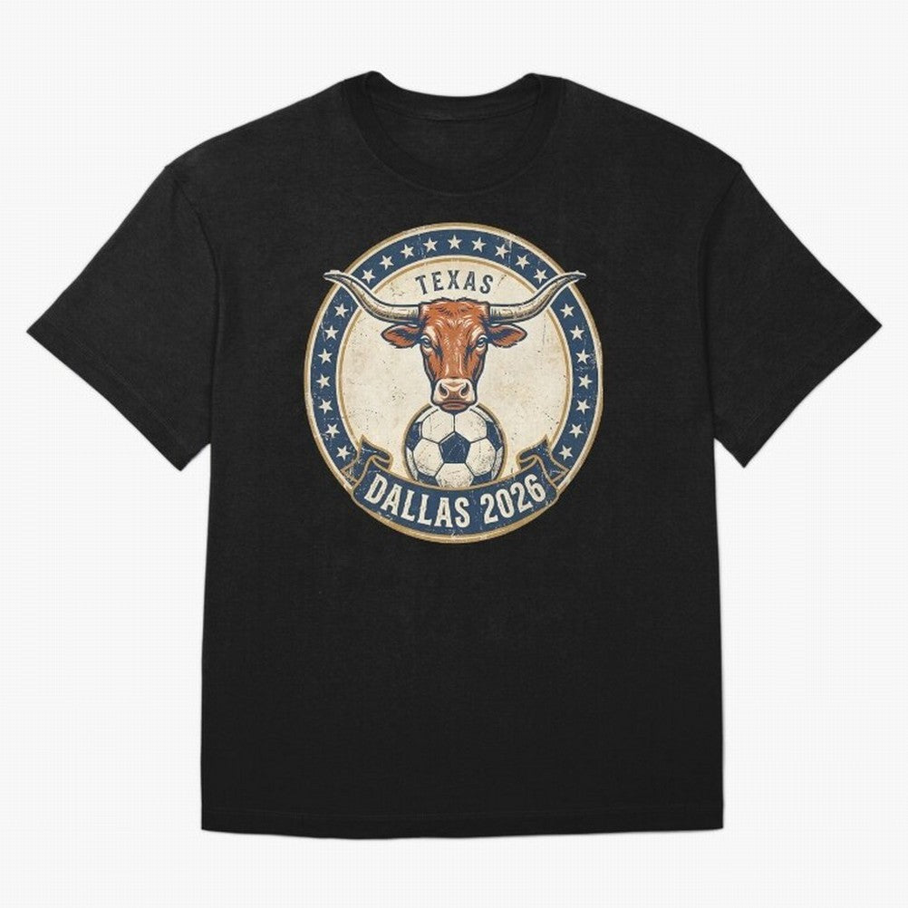 Dallas Texas 2026 World Cup Host City Vintage Football Badge Classic T-Shirt Represent Fans Who Live for FIFA World Cup 2026 Group Stage Spirit, Featuring France, CR7 and Messi, Stadium Chants, National Pride, Trophy Dreams and Unforgettable