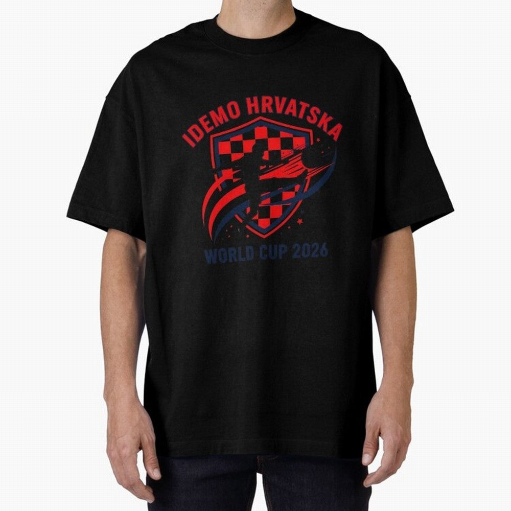 Croatia World Cup 2026 Fan Art Classic T-Shirt Show Your Love for Match Day Hype around FIFA World Cup 2026 Group Stage, Haaland, Brazil, Portugal and Argentina, Championship Spirit, Famous Goals, Roaring Crowds and International Football Unity;