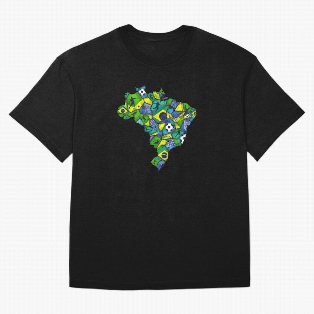 Brazil - World Cup 2026 Classic T-Shirt Showcase Global Football Passion for FIFA World Cup 2026 USA Canada Mexico, with Messi, CR7 and Mbappe, Spain and Netherlands, Vintage Soccer Flavor, Modern Football Stars, National Flags and Final Night