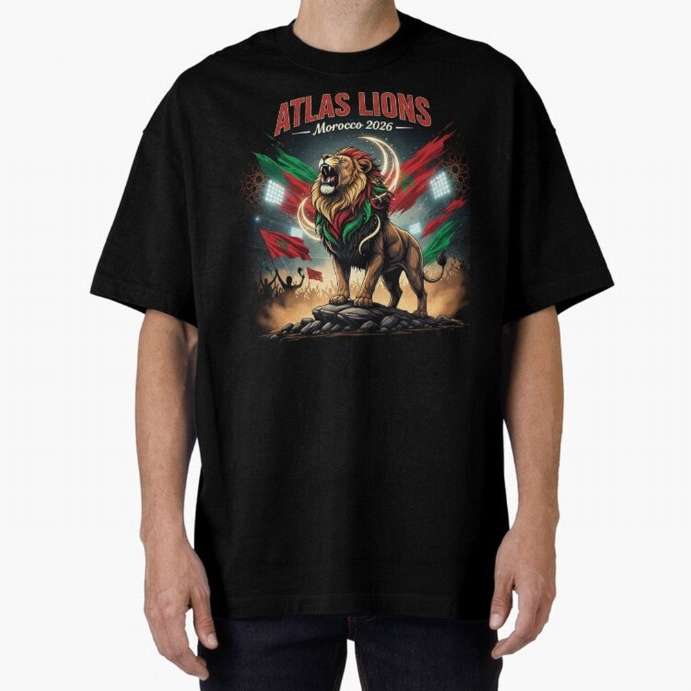 Atlas Lions - Morocco Football Team ready for the World Cup Classic T-Shirt Honor Football Greatness during FIFA World Cup 2026 USA Canada Mexico for Fans of Haaland and France, Bringing Retro Football Energy, Iconic Rivalries, Trophy Chase Drama