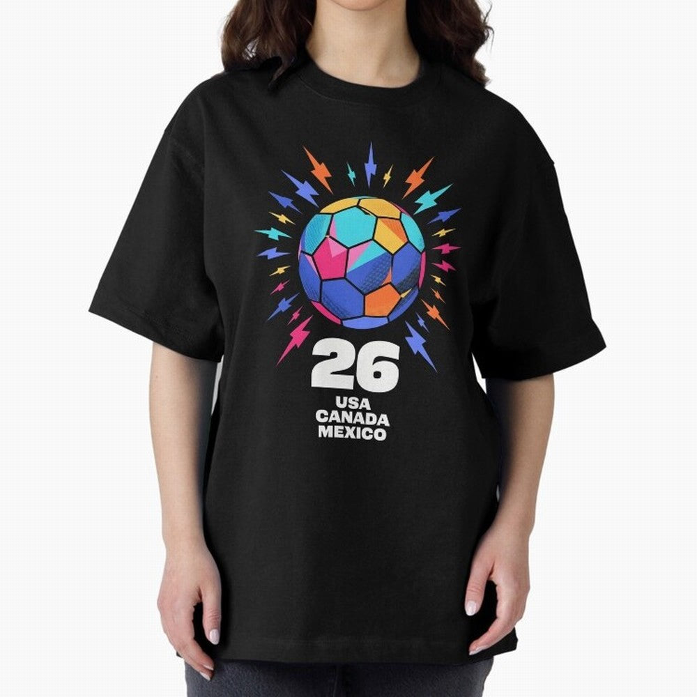 2026 Colorful Soccer Ball USA Canada Mexico 26 Classic T-Shirt Join Supporters Worldwide for Global Football Passion for FIFA World Cup 2026 USA Canada Mexico, Inspired by Cristiano Ronaldo, Haaland and CR7, Germany, Football History, Final Match