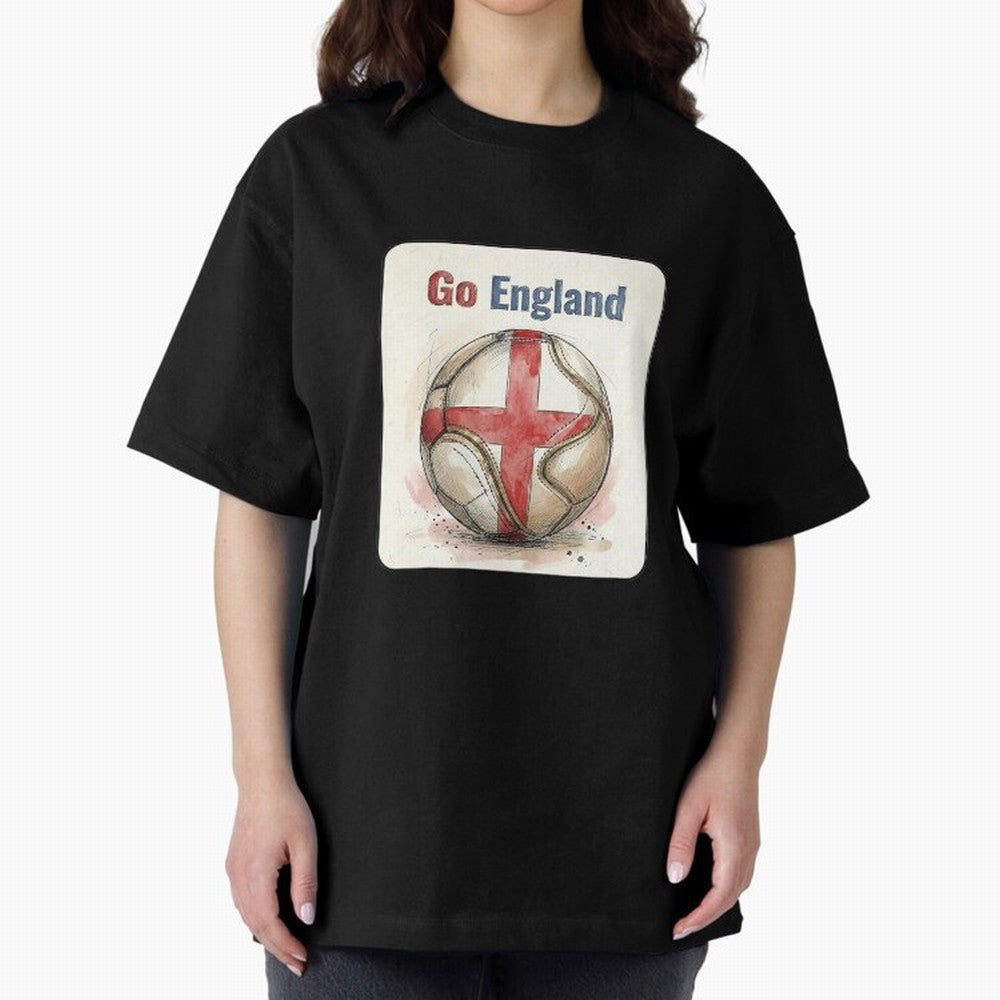 Go England Soccer Ball Flag | English Football Fan Graphic Tee Classic T-Shirt Celebrate the Road through FIFA World Cup 2026 Group Stage Spirit, Centered on England and Germany, CR7 and Messi, Vintage Soccer Flavor, Modern Football Stars, National