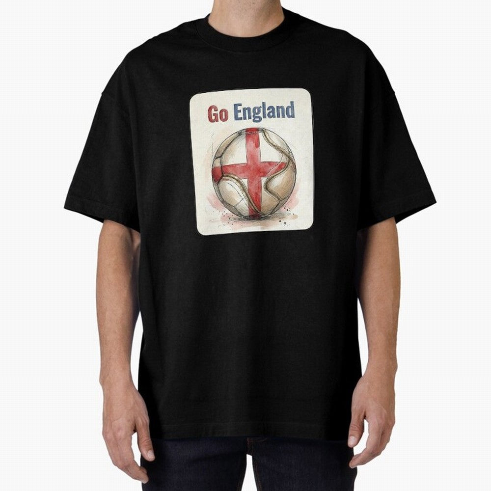 Go England Soccer Ball Flag | English Football Fan Graphic Tee Classic T-Shirt Celebrate the Road through FIFA World Cup 2026 Group Stage Spirit, Centered on England and Germany, CR7 and Messi, Vintage Soccer Flavor, Modern Football Stars, National