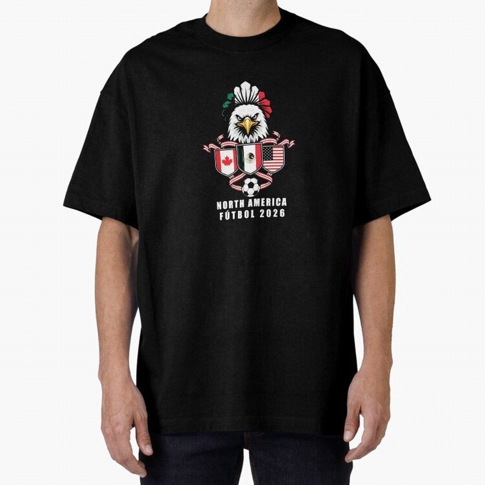 North America Football Spirit 2026 T-Shirt_82768088 Classic T-Shirt Cheer for FIFA World Cup 2026 Spirit, Highlighting England, Messi, CR7 and Mbappe, Championship Spirit, Famous Goals, Roaring Crowds and International Football Unity; Perfect for