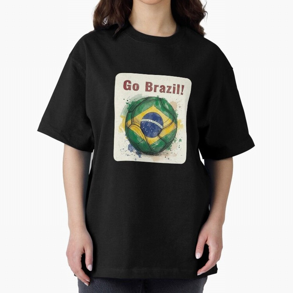 Go Brazil Soccer Ball Flag | Brazilian Football Fan Graphic Tee Classic T-Shirt Enjoy FIFA World Cup 2026 Group Stage Driven by Mbappe and Neymar, Netherlands Energy, Global Supporter Spirit, Legendary Goals, National Colors and Tournament