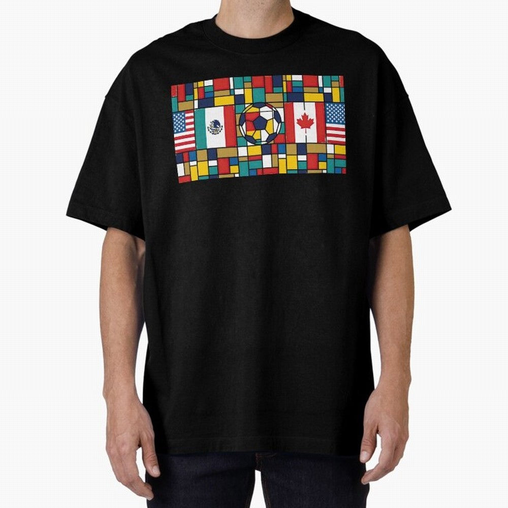 Spectacular World Cup Stadiums | Soccer Flags Mexico Canada USA Geometry Classic T-Shirt Share the Excitement of Global Football Passion for FIFA World Cup 2026 Group Stage, Built around Neymar, Brazil, Match Day Excitement, Supporter Culture,