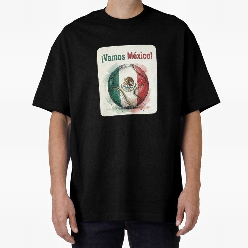 Vamos Mexico Soccer Ball Flag | Mexican Football Fan Graphic Tee Classic T-Shirt Stand with Match Day Hype around FIFA World Cup 2026, Haaland and Mbappe, Brazil, Portugal and Argentina, Tournament Hype, Historic Matchups, Family Viewing Parties