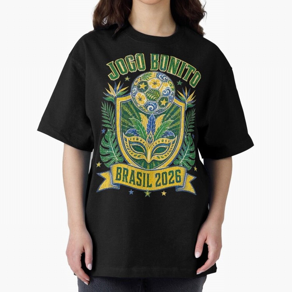 Jogo Bonito Brasil 2026 World Cup Soccer T-Shirt Classic T-Shirt Carry the Colors and Pride of Match Day Hype around FIFA World Cup 2026 USA Canada Mexico, Messi and Cristiano Ronaldo, Brazil, Champion Mindset, Group Stage Buzz, Knockout Tension