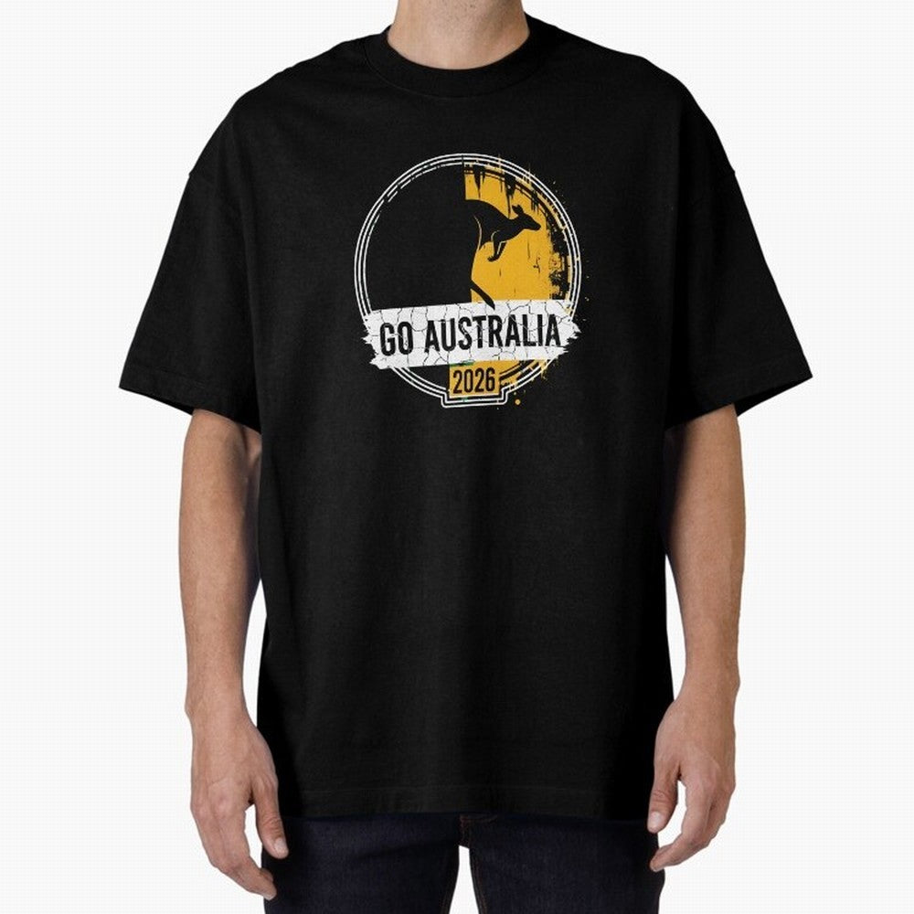 Golden Green Kangaroo Emblem Go Australia 2026 Supporter Design T-Shirt_83662099 Classic T-Shirt Carry FIFA World Cup 2026 USA Canada Mexico for Fans of Messi and Cristiano Ronaldo and Brazil, Bringing Worldwide Fan Energy, Dramatic Goals, Stadium