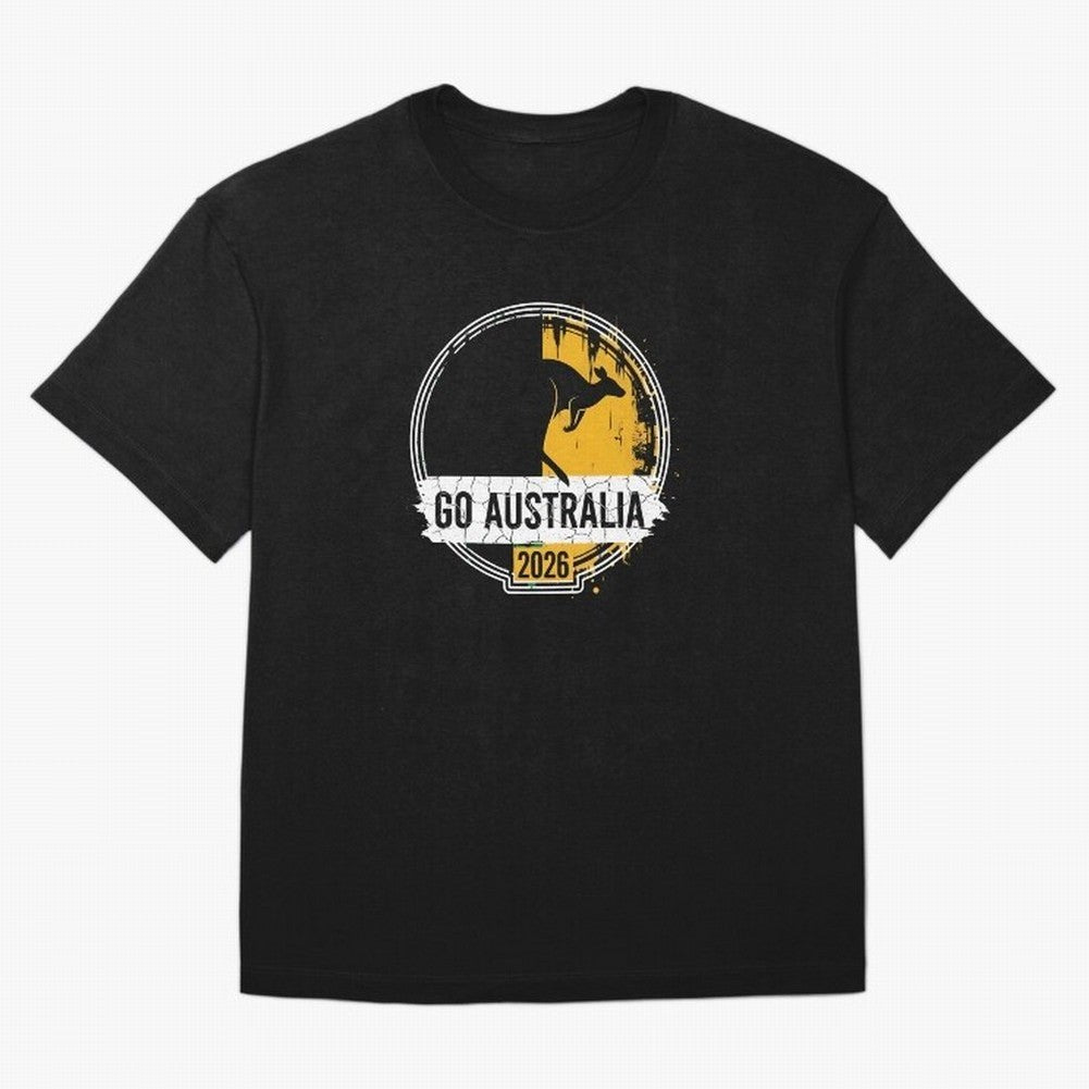 Golden Green Kangaroo Emblem Go Australia 2026 Supporter Design T-Shirt_83662099 Classic T-Shirt Carry FIFA World Cup 2026 USA Canada Mexico for Fans of Messi and Cristiano Ronaldo and Brazil, Bringing Worldwide Fan Energy, Dramatic Goals, Stadium