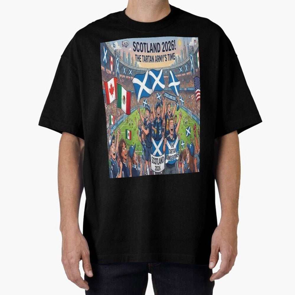 Scotland World Cup 2026 - Stadium Classic T-Shirt Celebrate Supporters United by FIFA World Cup 2026 Spirit, Featuring Spain and Netherlands, Neymar, Haaland and Cristiano Ronaldo, Goal Celebration Energy, Supporter Heritage, Football Icons and