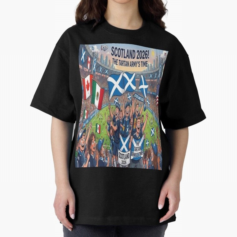 Scotland World Cup 2026 - Stadium Classic T-Shirt Celebrate Supporters United by FIFA World Cup 2026 Spirit, Featuring Spain and Netherlands, Neymar, Haaland and Cristiano Ronaldo, Goal Celebration Energy, Supporter Heritage, Football Icons and