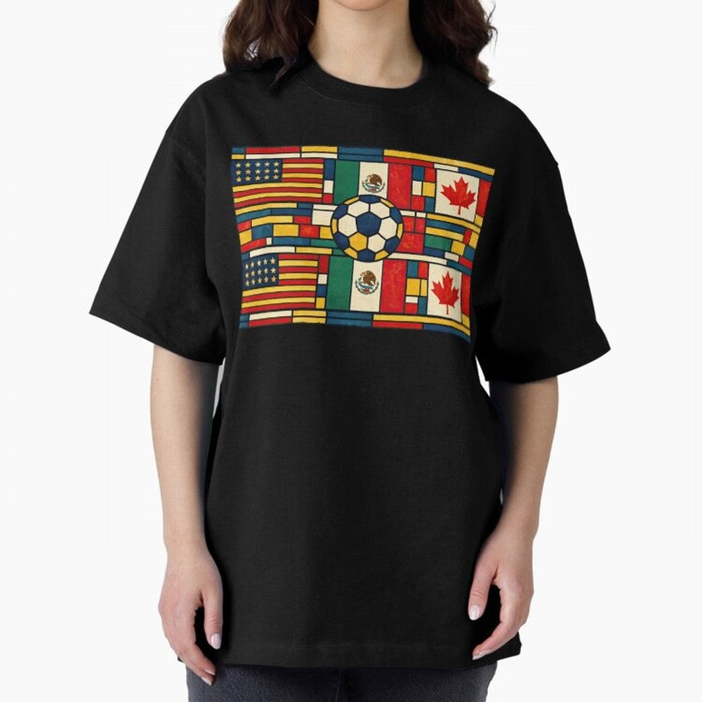 North American Football Flags World Cup Inspired Classic T-Shirt Honor Champions and Dreams in FIFA World Cup 2026 Group Stage with Cristiano Ronaldo, Haaland and CR7, Portugal Energy, Retro Football Energy, Iconic Rivalries, Trophy Chase Drama and
