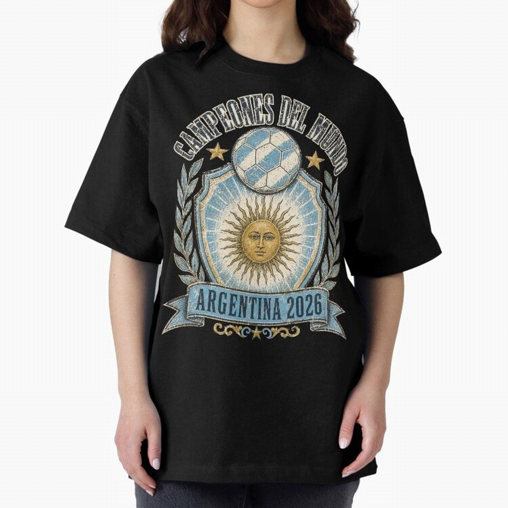 Campeones Del Mundo Argentina 2026 World Cup Soccer T-Shirt Classic T-Shirt Cheer through Every Moment of FIFA World Cup 2026 Spirit, Highlighting England and Germany, CR7 and Messi, Stadium Memories, Football Loyalty, International Chants and