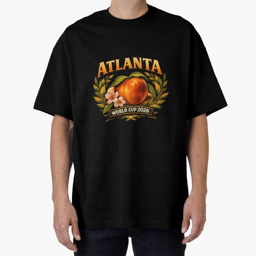 Atlanta 2026 World Cup Host City ¡ª Georgia Peach Laurel Wreath Classic T-Shirt Show Match Day Excitement for FIFA World Cup 2026 USA Canada Mexico Spirit, Inspired by Argentina, France and Brazil, CR7, Stadium Memories, Football Loyalty,
