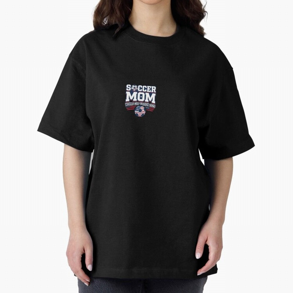 Soccer Mom World Cup Bold Text | 2026 Football Mom Classic T-Shirt Feel Global Football Passion for FIFA World Cup 2026, Inspired by Cristiano Ronaldo, Portugal, Spain and Germany, Retro Football Energy, Iconic Rivalries, Trophy Chase Drama and