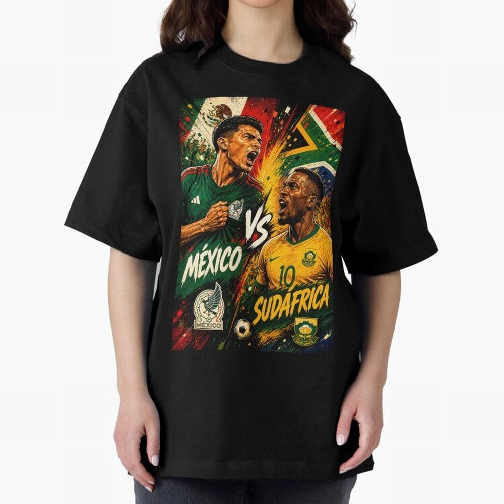 Mexico vs South Africa ¨C Group A FIFA World Cup 2026 | Retro Comic Football Jersey Classic T-Shirt Honor FIFA World Cup 2026 USA Canada Mexico for Fans of Messi, CR7 and Mbappe and England and Germany, Bringing Stadium Chants, National Pride,