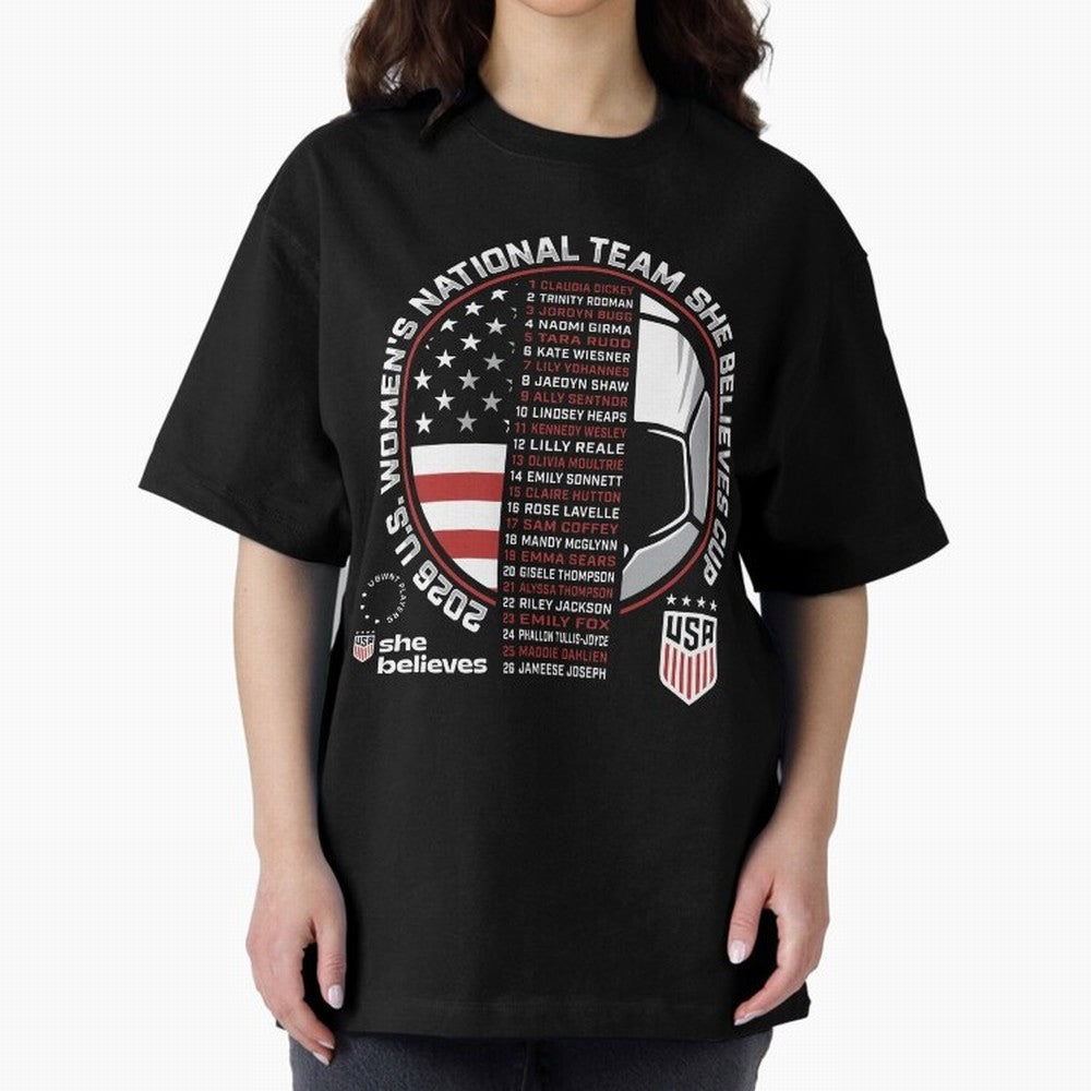 She Believes Cup Champions U.S. Women¡¯s National Soccer Team 2026 Classic T-Shirt Showcase FIFA World Cup 2026 Spirit, Capturing England and Germany, Messi and Cristiano Ronaldo, Supporter Pride, Iconic Celebrations, Legendary Names and Global