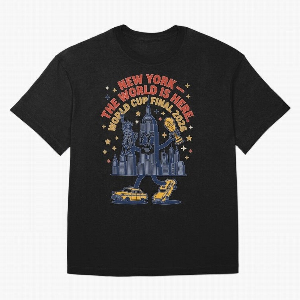 New York World Cup Final ¡ª The World Is Here V1 Classic T-Shirt Represent the Passion of FIFA World Cup 2026 Group Stage Featuring Mbappe and Neymar, Portugal Energy, Retro Football Energy, Iconic Rivalries, Trophy Chase Drama and Stadium