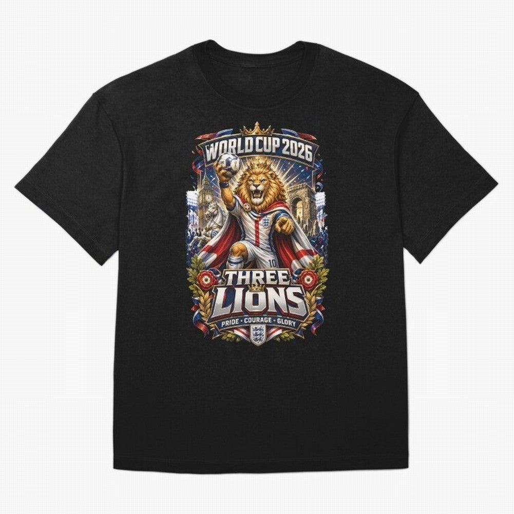Three Lions World Cup 2026 Classic T-Shirt Show Support during the FIFA World Cup 2026 USA Canada Mexico Journey through Haaland Highlights, Portugal, Spain and Germany Pride, Stadium Chants, National Pride, Trophy Dreams and Unforgettable Football