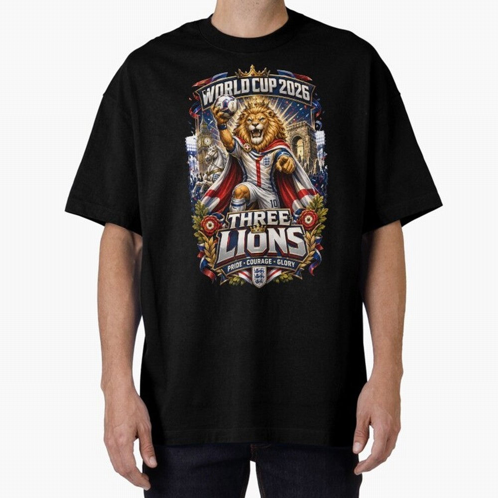 Three Lions World Cup 2026 Classic T-Shirt Show Support during the FIFA World Cup 2026 USA Canada Mexico Journey through Haaland Highlights, Portugal, Spain and Germany Pride, Stadium Chants, National Pride, Trophy Dreams and Unforgettable Football