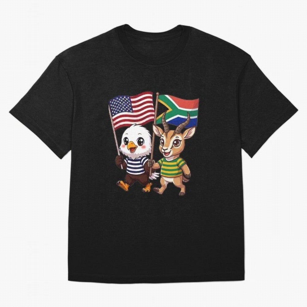 The American eagle and its friend, the South African springbok Classic T-Shirt Bring Trophy Dreams to the FIFA World Cup 2026 Group Stage Journey through Messi, Neymar and Mbappe Highlights, England and Germany Pride, Fan Favorite Moments, National