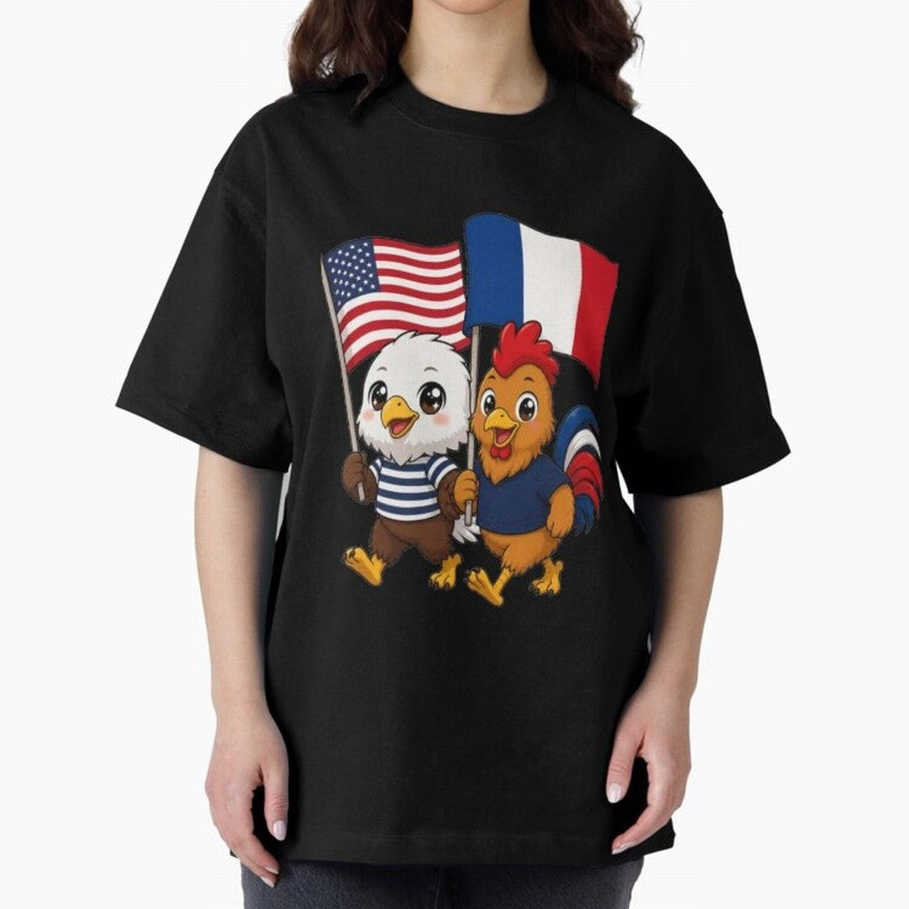 The American eagle and its friend, the French rooster Classic T-Shirt Show Up for the Glory of FIFA World Cup 2026 USA Canada Mexico Spirit, Inspired by Portugal, Haaland, Retro Football Energy, Iconic Rivalries, Trophy Chase Drama and Stadium