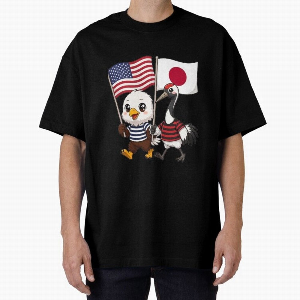 The American eagle and its friend, the Japanese crane Classic T-Shirt Represent Match Day Hype around FIFA World Cup 2026, Messi, Neymar and Mbappe, France and Portugal, Stadium Memories, Football Loyalty, International Chants and Championship