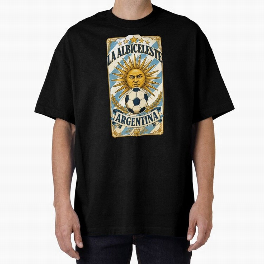 Argentina Soccer Sun - La Albiceleste Vintage Champions Football Fan T-Shirt Classic T-Shirt Bring a Vintage Feel to FIFA World Cup 2026 for Fans of Neymar, Haaland and Cristiano Ronaldo and Portugal, Spain and Germany, Bringing Stadium Chants,
