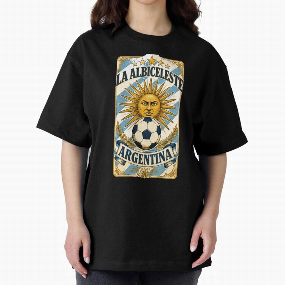Argentina Soccer Sun - La Albiceleste Vintage Champions Football Fan T-Shirt Classic T-Shirt Bring a Vintage Feel to FIFA World Cup 2026 for Fans of Neymar, Haaland and Cristiano Ronaldo and Portugal, Spain and Germany, Bringing Stadium Chants,