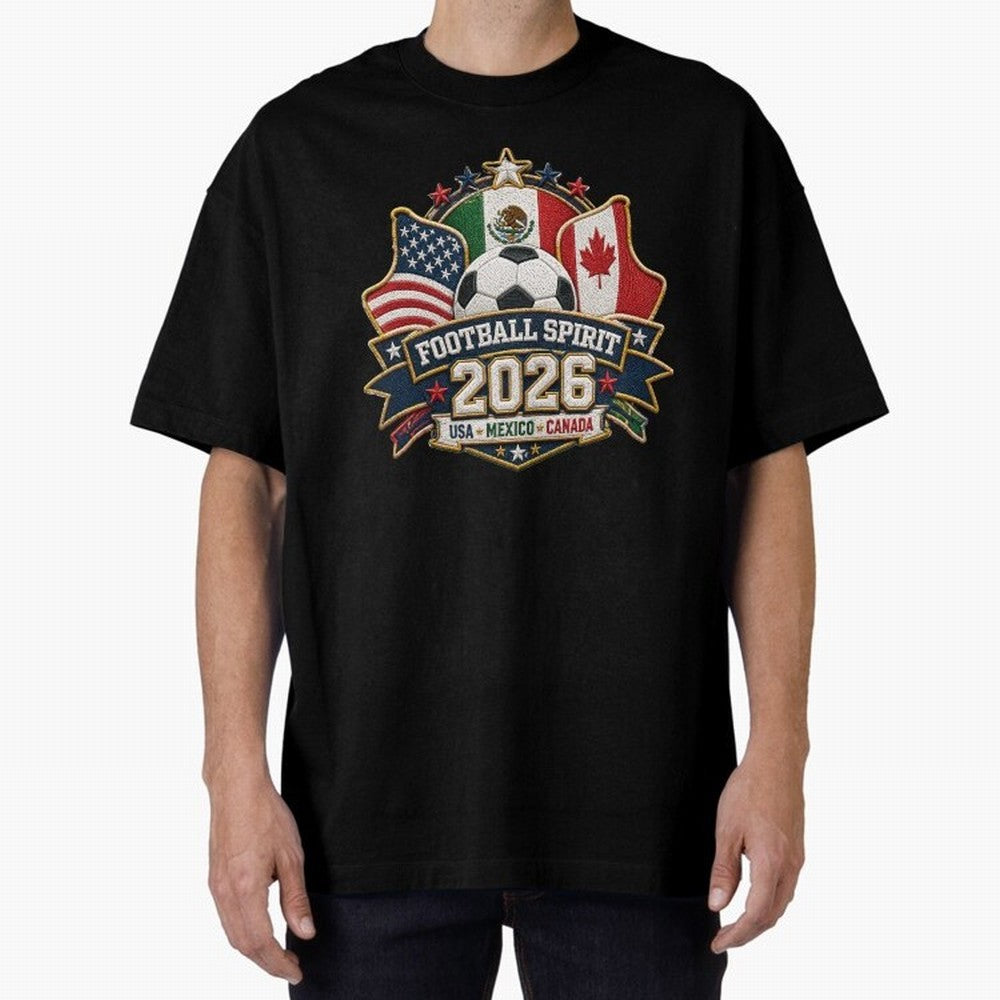 Football Spirit 2026 USA Mexico Canada Patch Design Classic T-Shirt Join the Countdown to FIFA World Cup 2026 USA Canada Mexico Celebrating Neymar, Argentina Energy, Sports Nostalgia, International Competition, Famous Players and Unforgettable