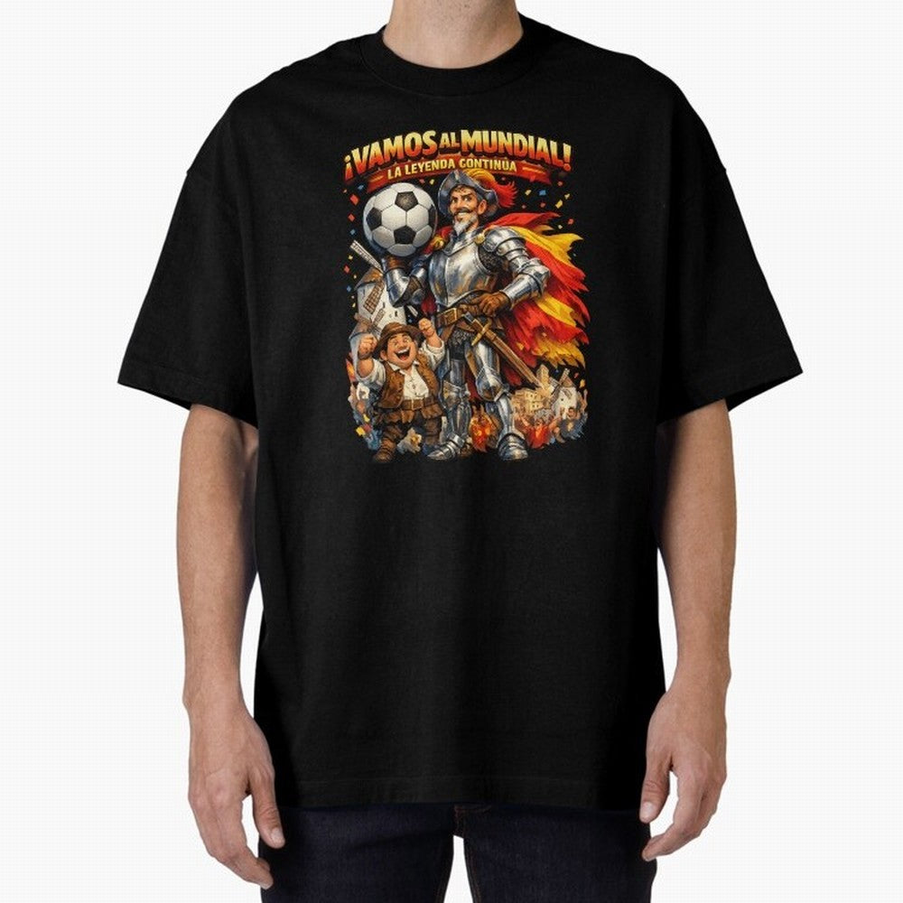 Spain World Cup 2026 Don Quixote Fan Shirt Classic T-Shirt Capture FIFA World Cup 2026 Group Stage with Haaland and Mbappe, France Energy, Championship Spirit, Famous Goals, Roaring Crowds and International Football Unity; Great for Watch Parties,