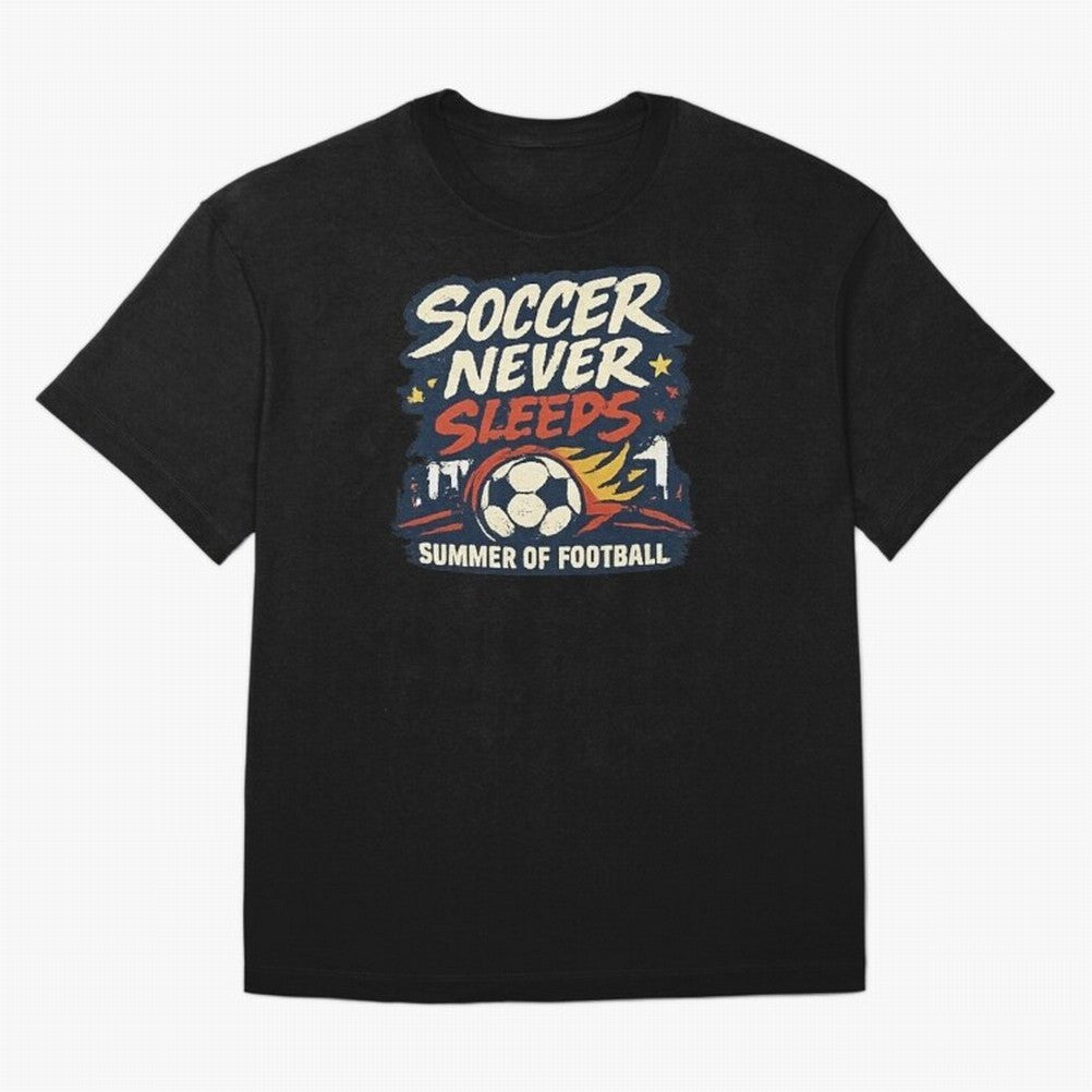 Soccer Never Sleeps Summer of Football Vintage Soccer Fan Tee Classic T-Shirt Fuel Match Day Hype around FIFA World Cup 2026, Neymar, England, France and Netherlands, Tournament Hype, Historic Matchups, Family Viewing Parties and Global Sports